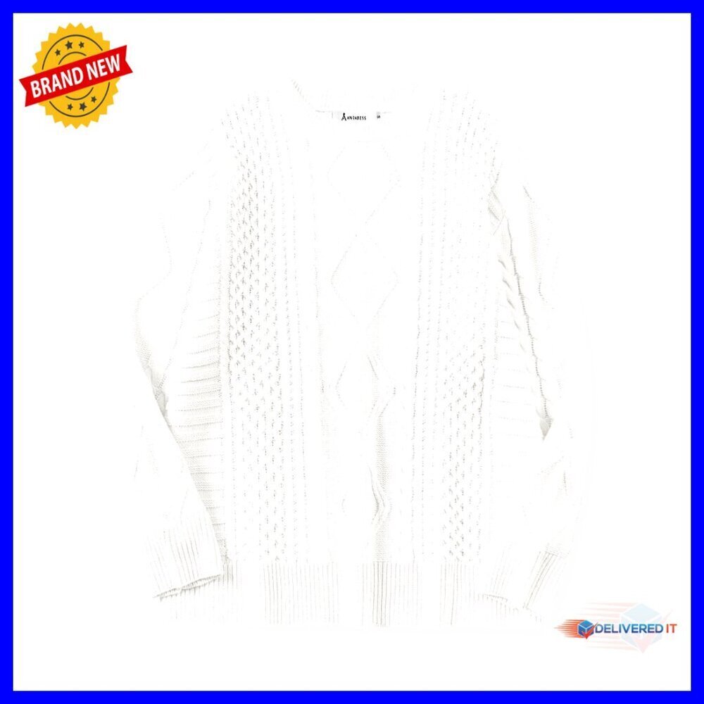 Oversized Cable Knit Pullover Sweater Classic Chic Casual Fall Winter Wear